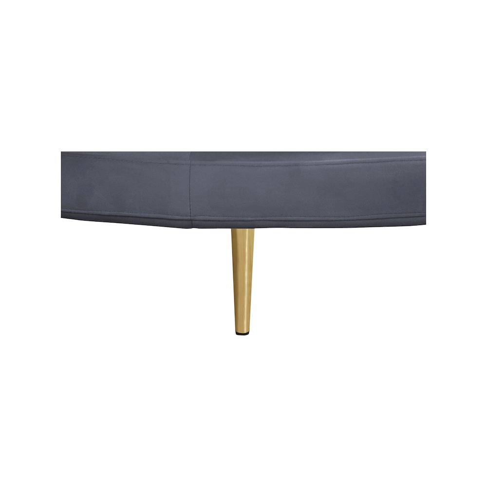Circlet Grey Velvet Round Sofa Settee. Picture 4
