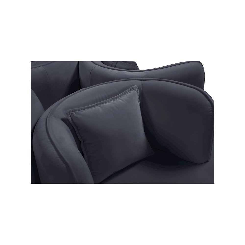Circlet Grey Velvet Round Sofa Settee. Picture 5