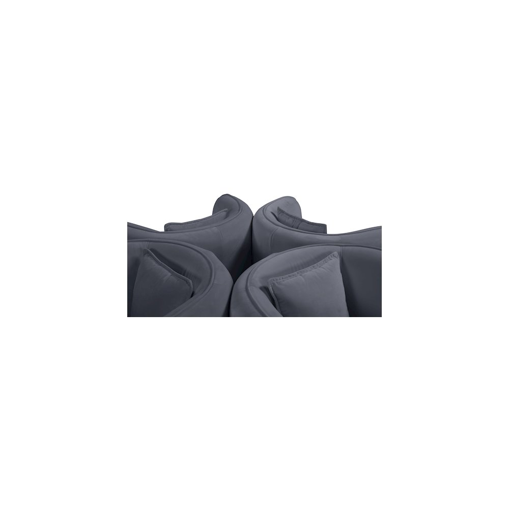 Circlet Grey Velvet Round Sofa Settee. Picture 7