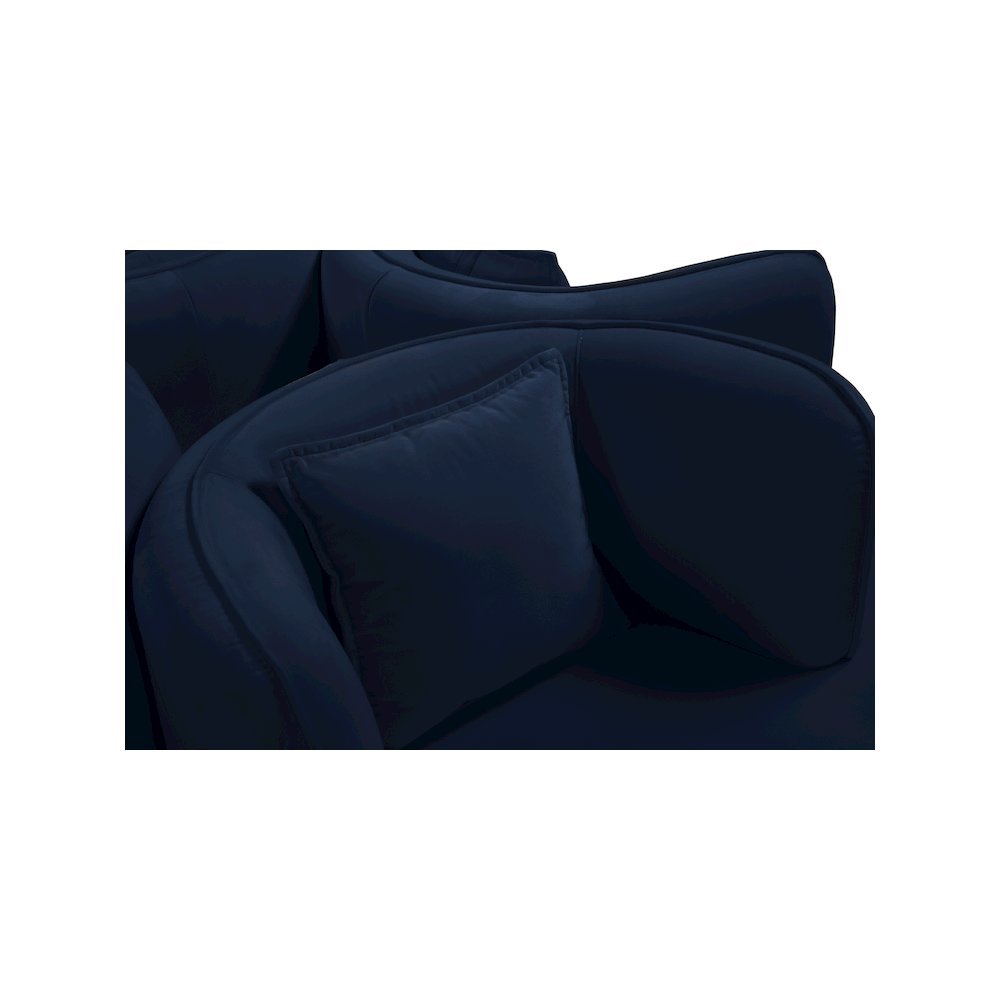 Circlet Navy Velvet Round Sofa Settee. Picture 5