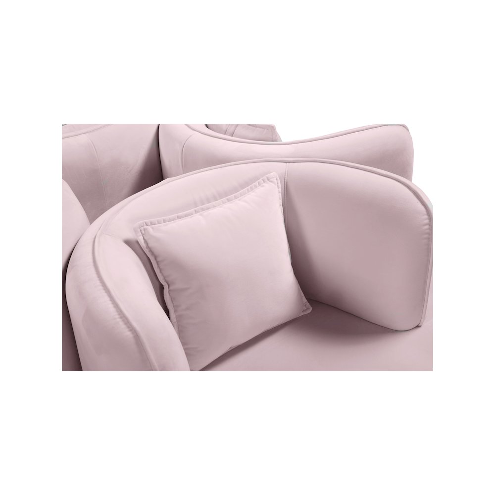 Circlet Pink Velvet Round Sofa Settee. Picture 5
