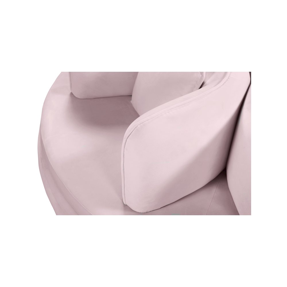 Circlet Pink Velvet Round Sofa Settee. Picture 6