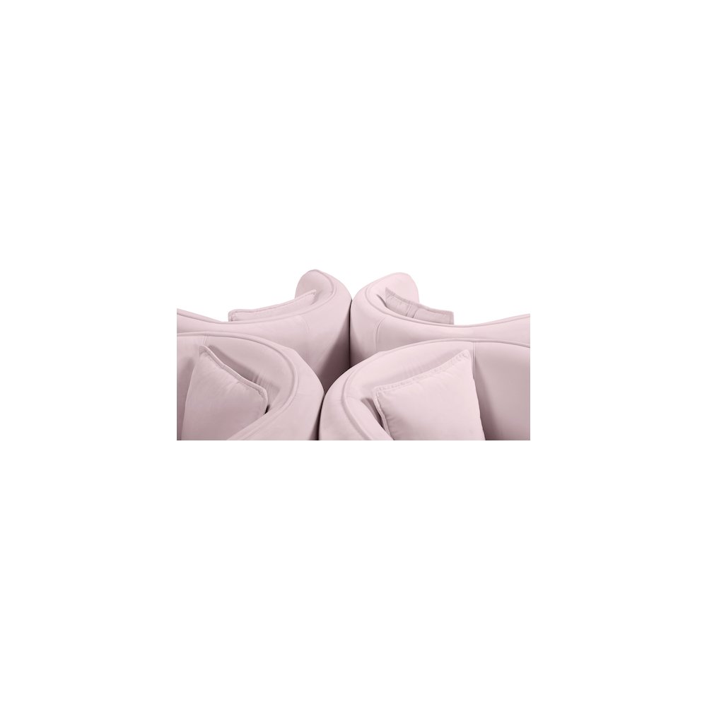 Circlet Pink Velvet Round Sofa Settee. Picture 7