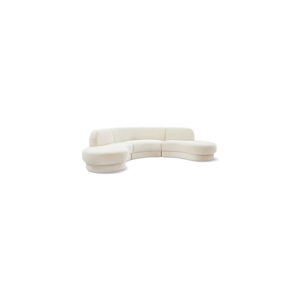 Rosa Cream Velvet 3pc. Sectional. Picture 1