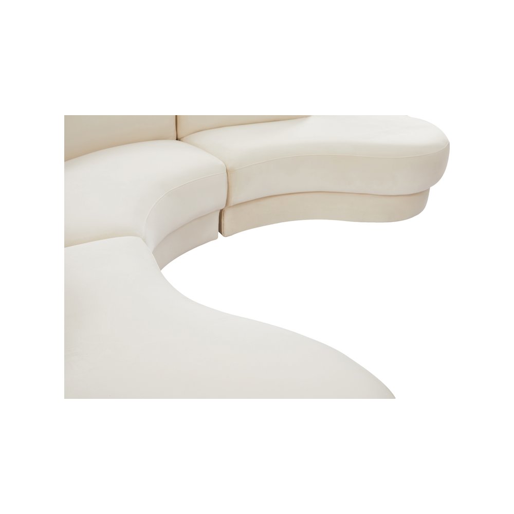 Rosa Cream Velvet 3pc. Sectional. Picture 9