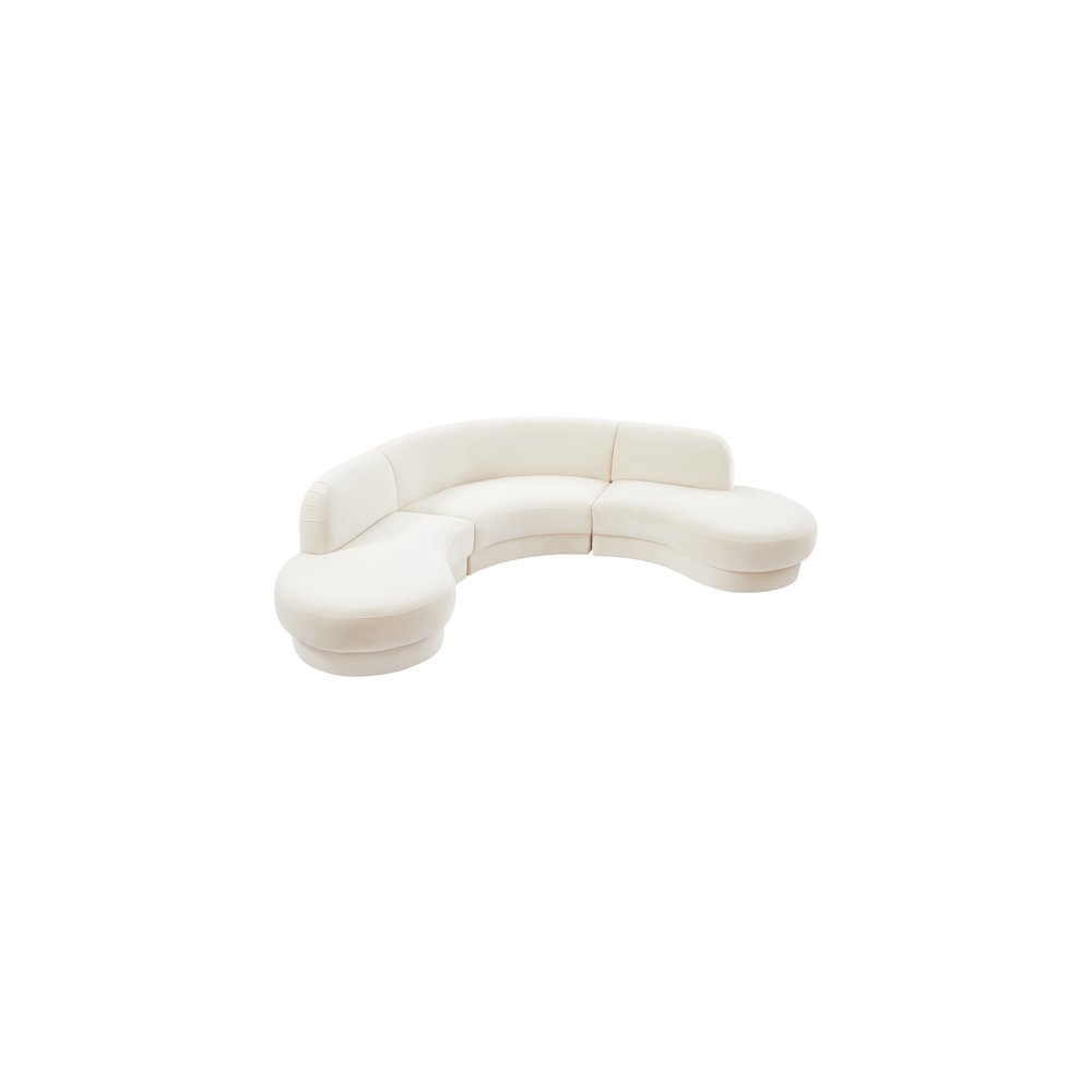 Rosa Cream Velvet 3pc. Sectional. Picture 4