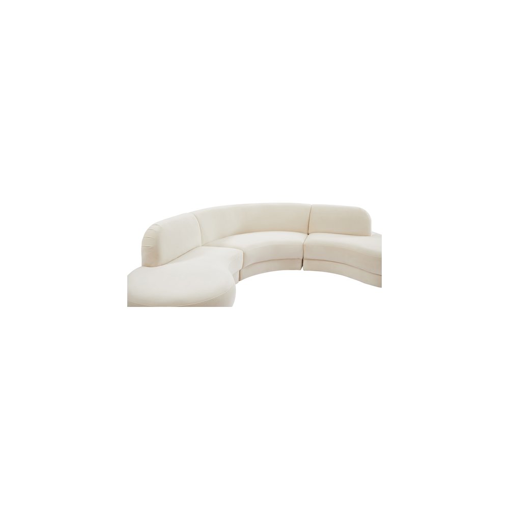 Rosa Cream Velvet 3pc. Sectional. Picture 8