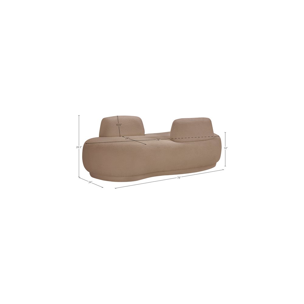 Argyle Beige Teddy Fabric Chaise/Loveseat. Picture 12