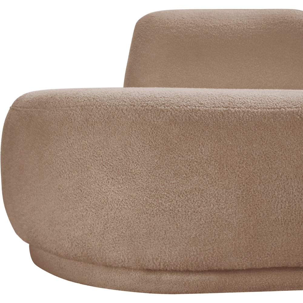 Argyle Beige Teddy Fabric Chaise/Loveseat. Picture 10