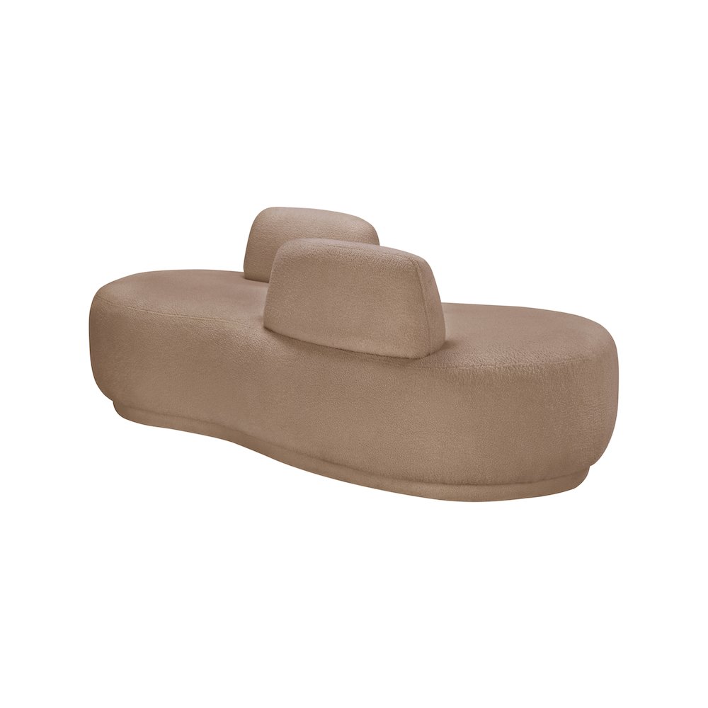 Argyle Beige Teddy Fabric Chaise/Loveseat. Picture 4