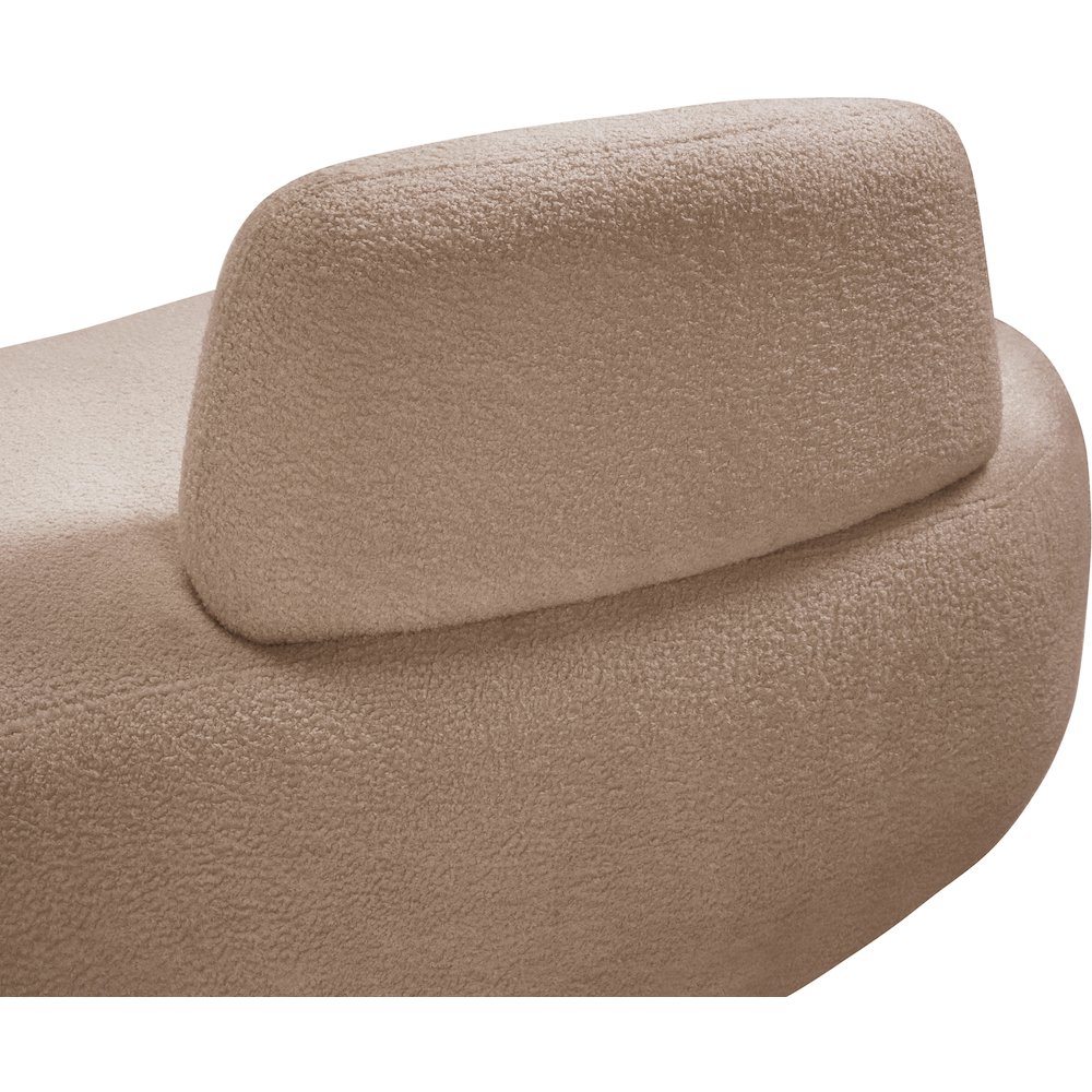 Argyle Beige Teddy Fabric Chaise/Loveseat. Picture 8