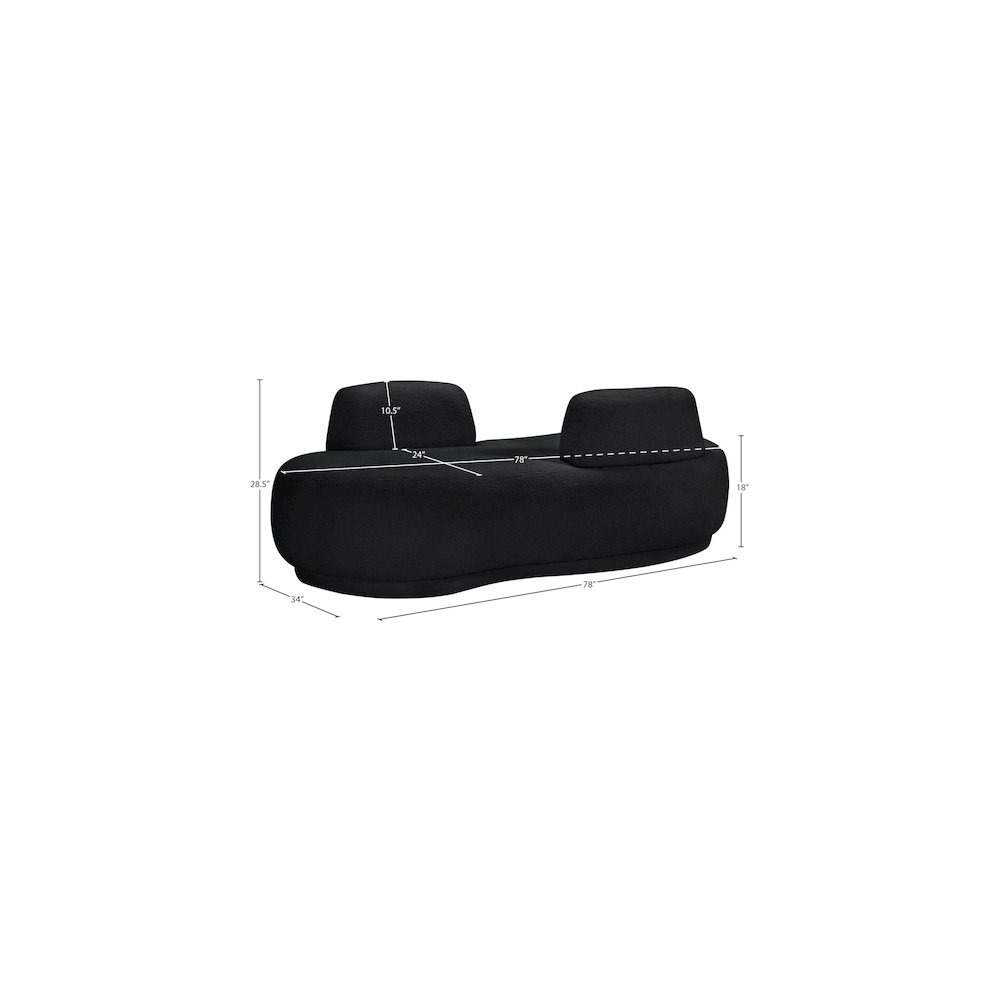 Argyle Black Teddy Fabric Chaise/Loveseat. Picture 12