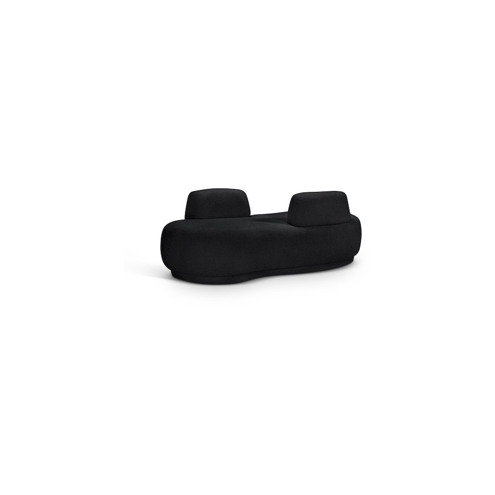 Argyle Black Teddy Fabric Chaise/Loveseat. Picture 1