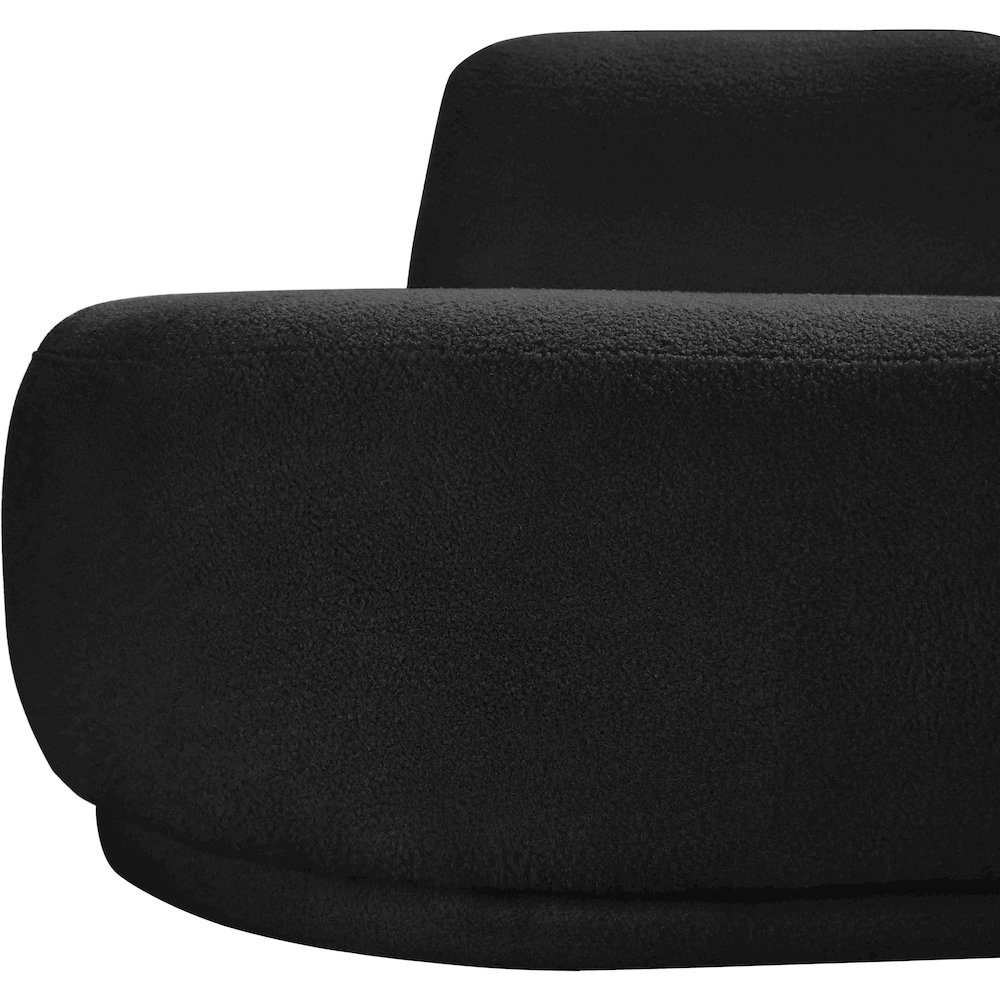 Argyle Black Teddy Fabric Chaise/Loveseat. Picture 10