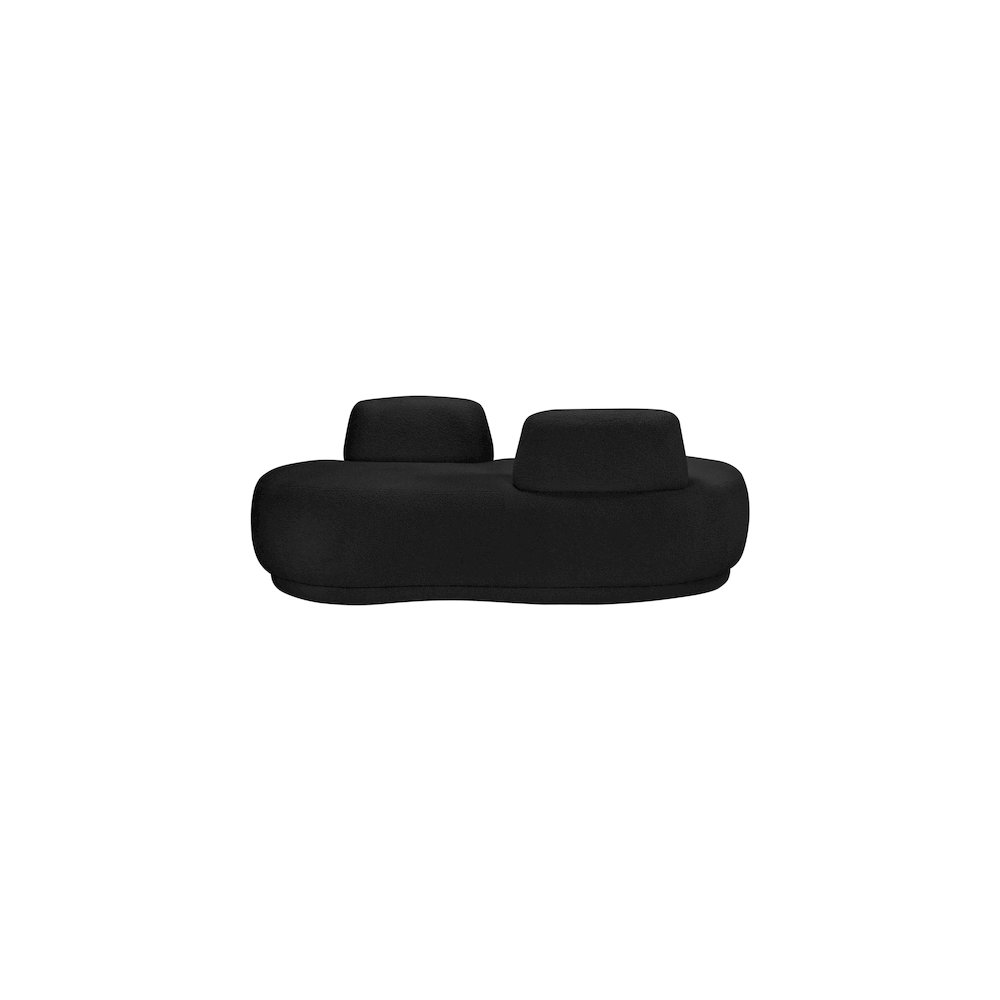 Argyle Black Teddy Fabric Chaise/Loveseat. Picture 2