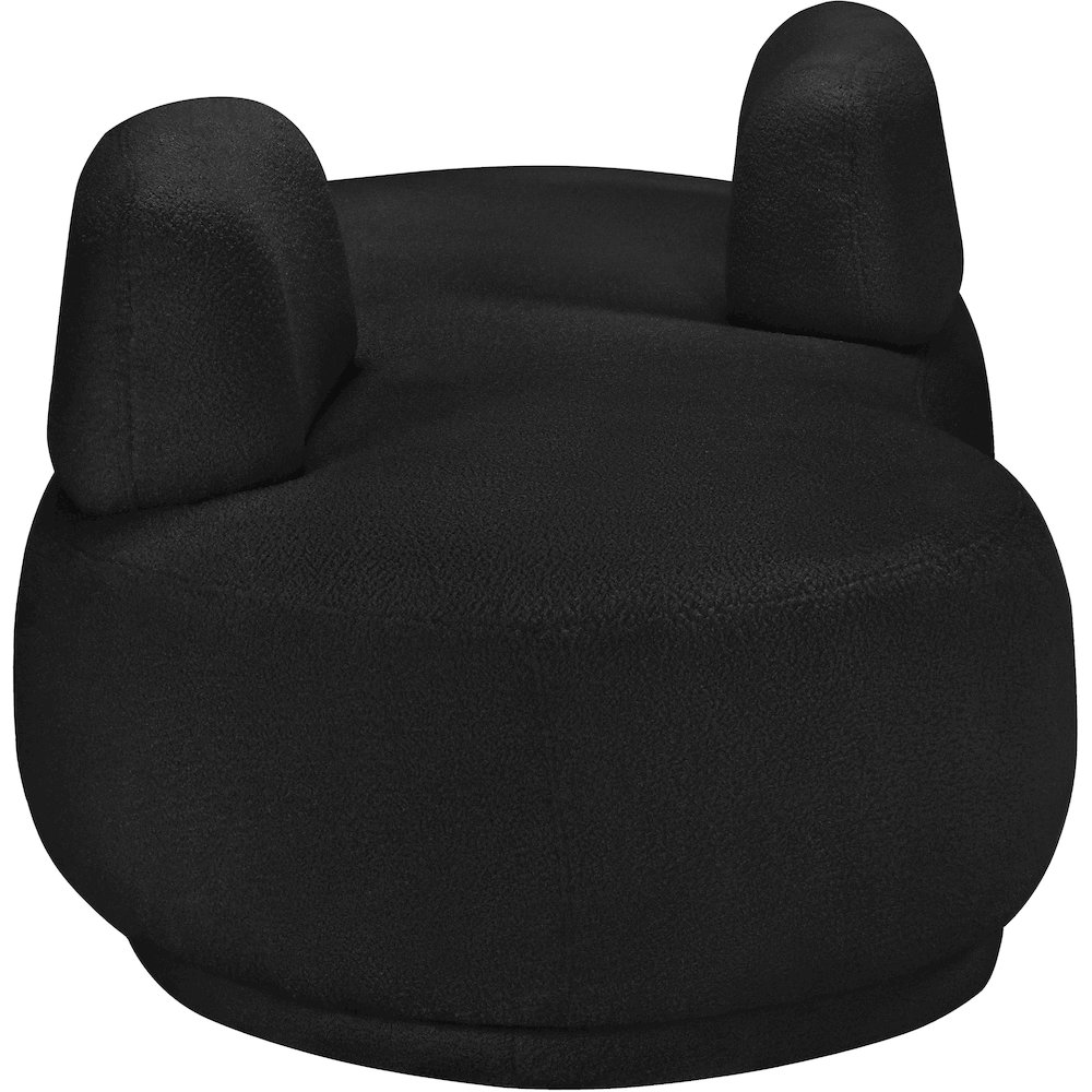 Argyle Black Teddy Fabric Chaise/Loveseat. Picture 3