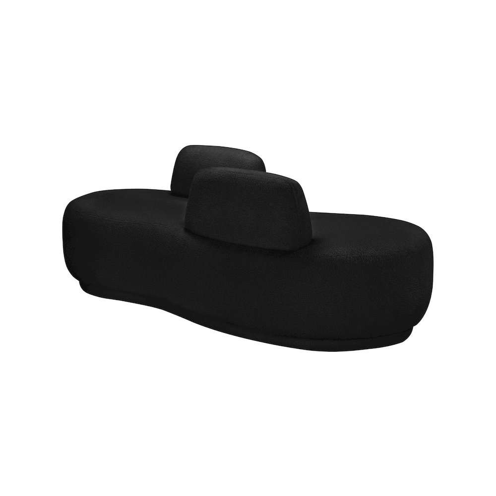 Argyle Black Teddy Fabric Chaise/Loveseat. Picture 4
