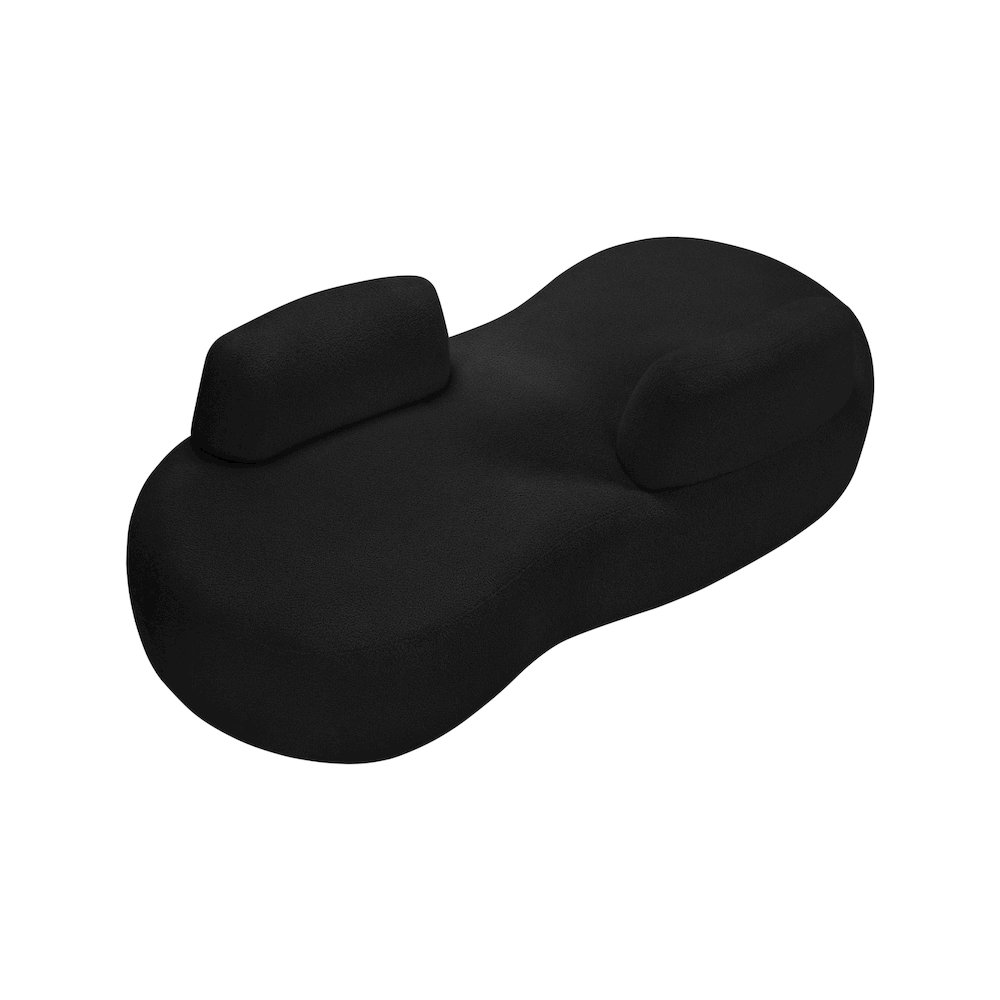 Argyle Black Teddy Fabric Chaise/Loveseat. Picture 5
