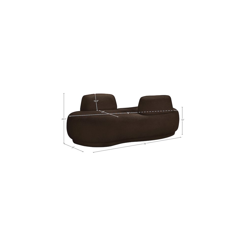 Argyle Brown Teddy Fabric Chaise/Loveseat. Picture 12