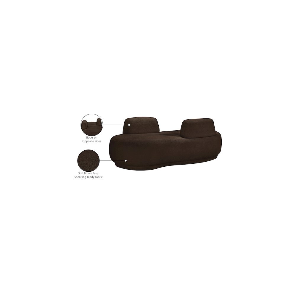 Argyle Brown Teddy Fabric Chaise/Loveseat. Picture 13