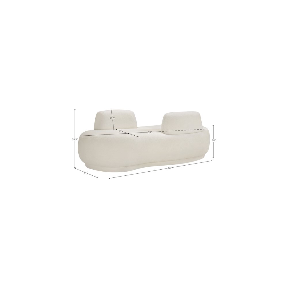Argyle Cream Teddy Fabric Chaise/Loveseat. Picture 12