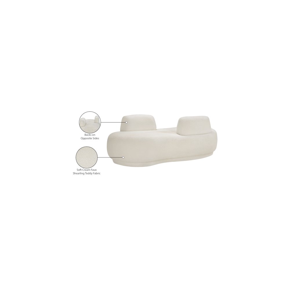 Argyle Cream Teddy Fabric Chaise/Loveseat. Picture 13