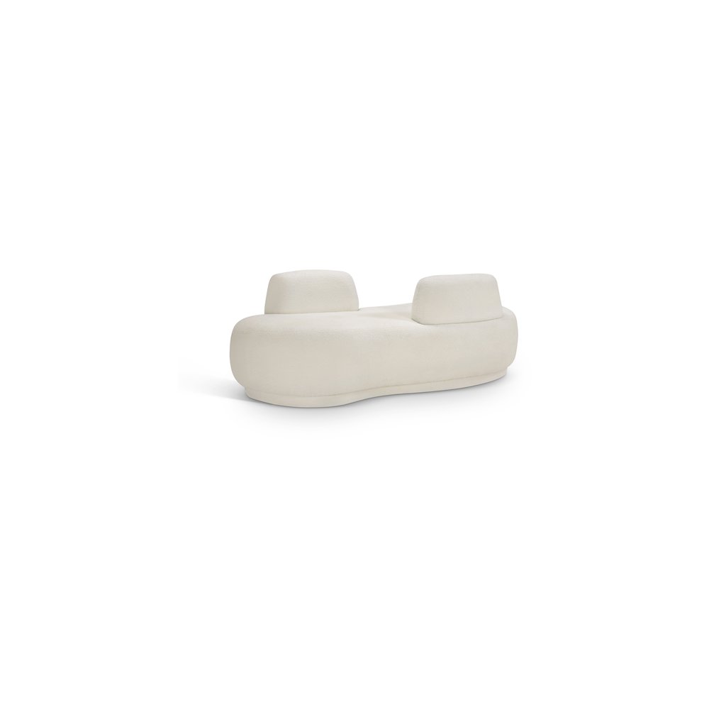 Argyle Cream Teddy Fabric Chaise/Loveseat. Picture 1
