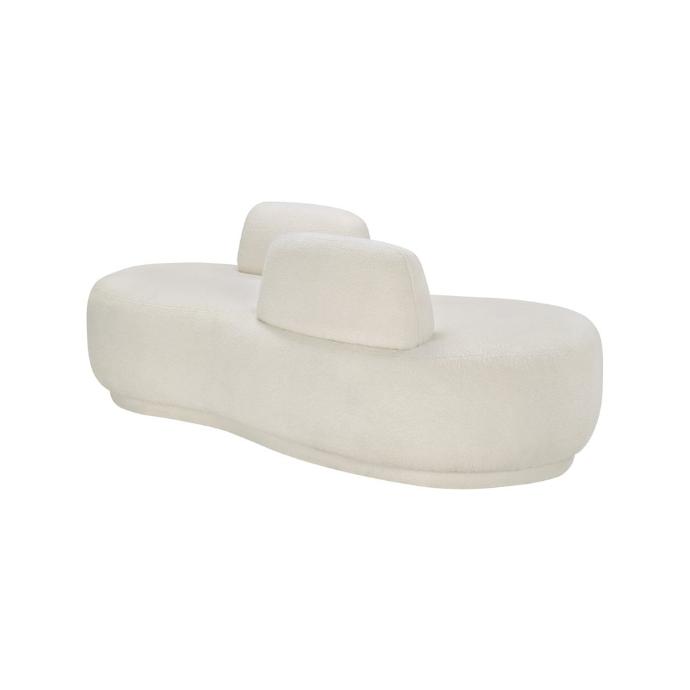 Argyle Cream Teddy Fabric Chaise/Loveseat. Picture 4