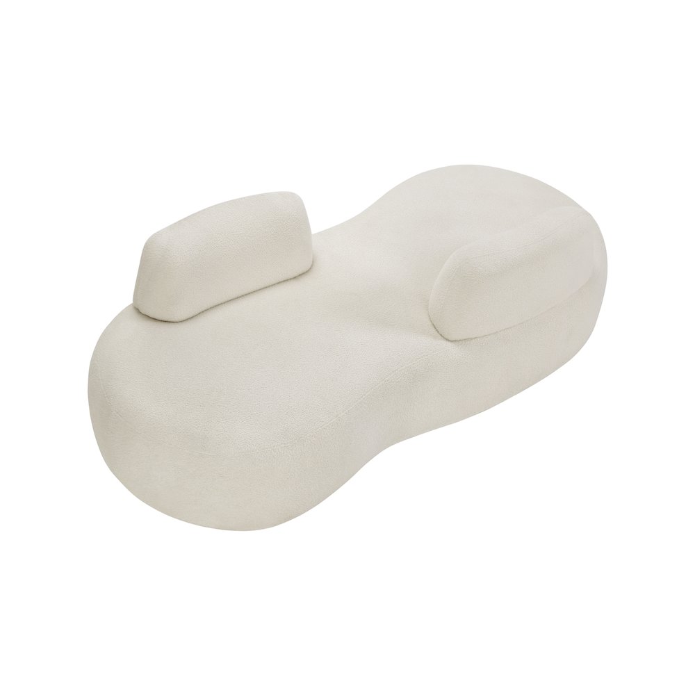 Argyle Cream Teddy Fabric Chaise/Loveseat. Picture 5