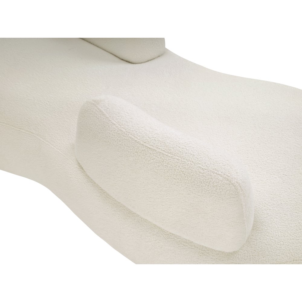 Argyle Cream Teddy Fabric Chaise/Loveseat. Picture 6
