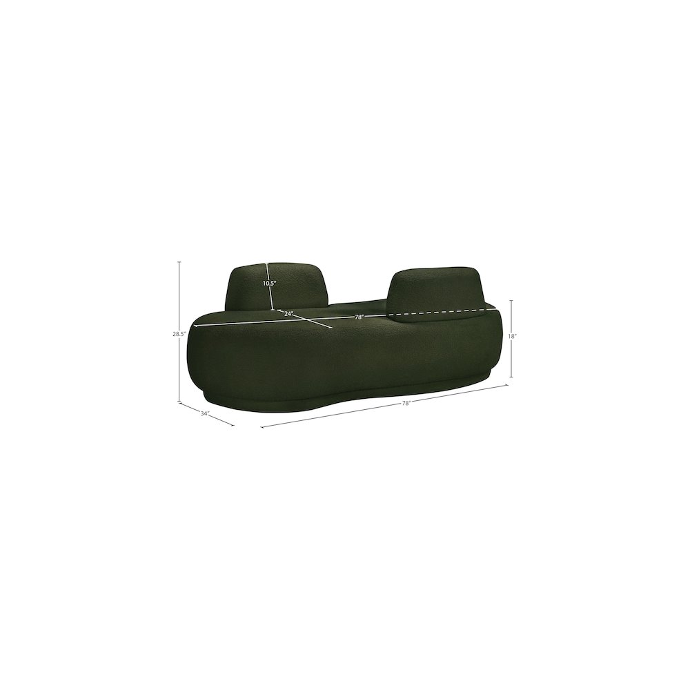 Argyle Green Teddy Fabric Chaise/Loveseat. Picture 12