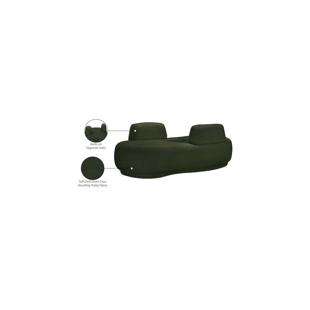 Argyle Green Teddy Fabric Chaise/Loveseat. Picture 13
