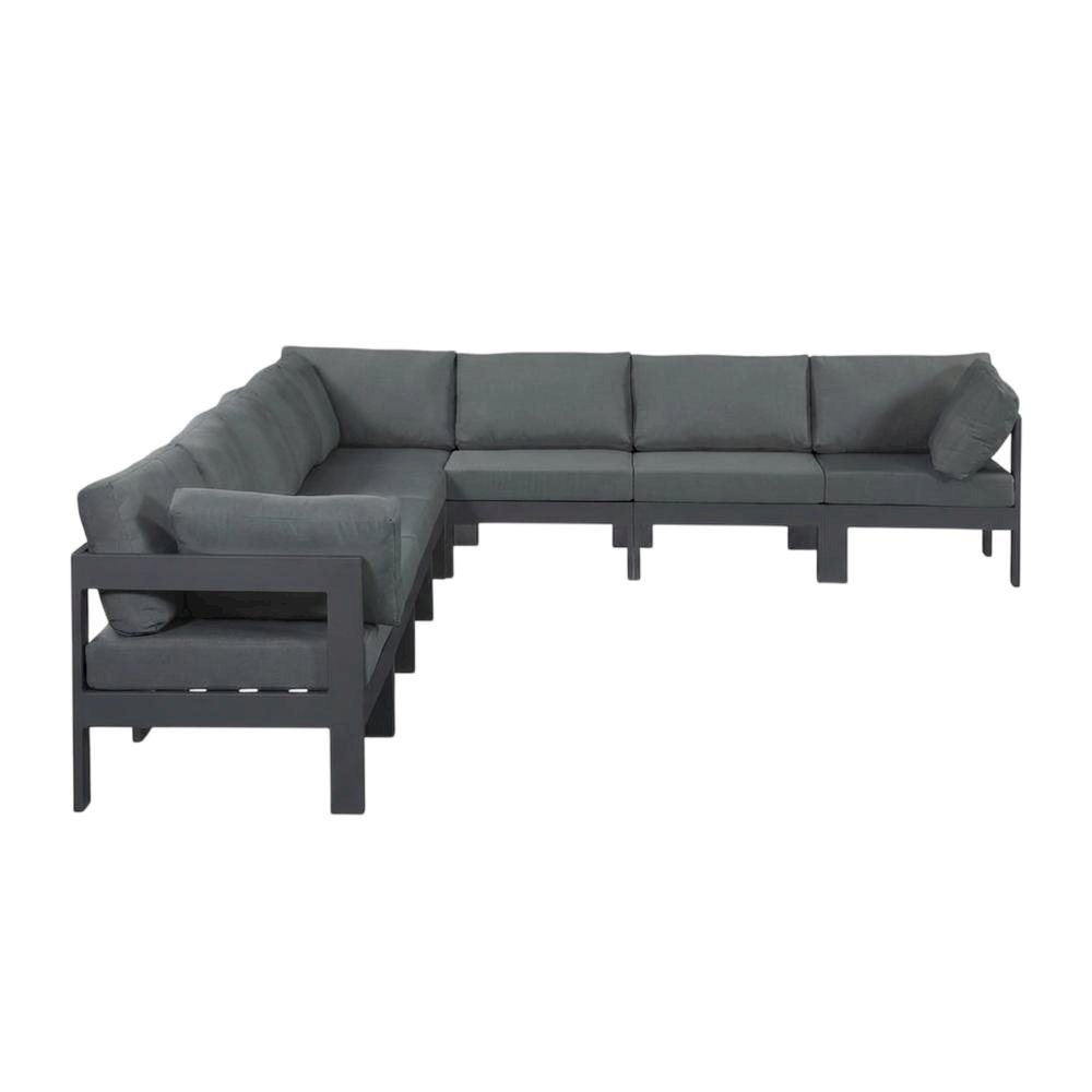Gray Fabric Outdoor Patio Modular Sectional For Contemporary Style Lounge. Picture 1