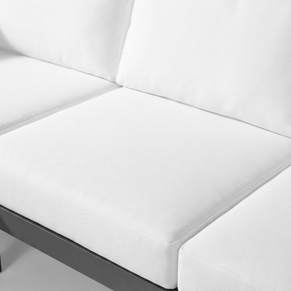 White Fabric Outdoor Modular Sectional With Contemporary Style For Patio. Picture 5