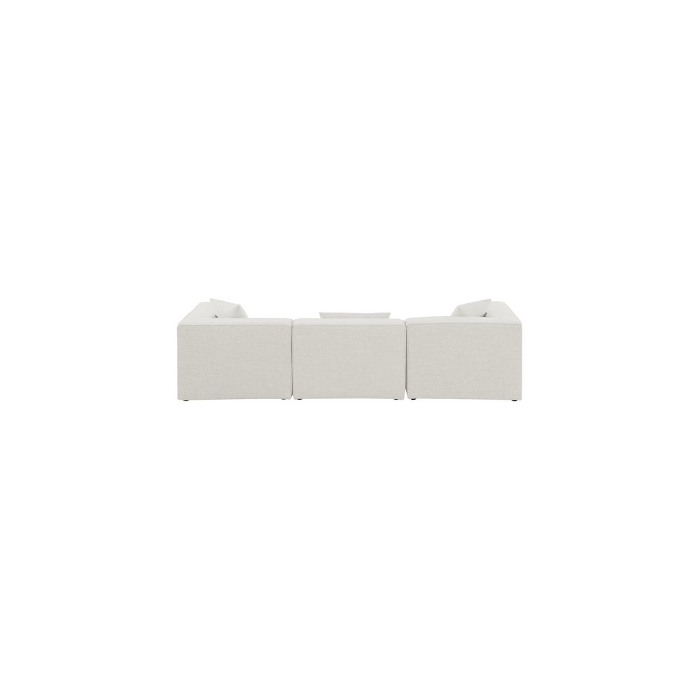 Cube Cream Durable Linen Textured Modular Sofa. Picture 2