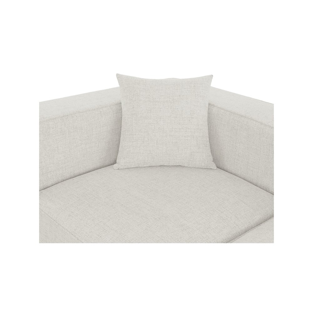Cube Cream Durable Linen Textured Modular Sofa. Picture 5
