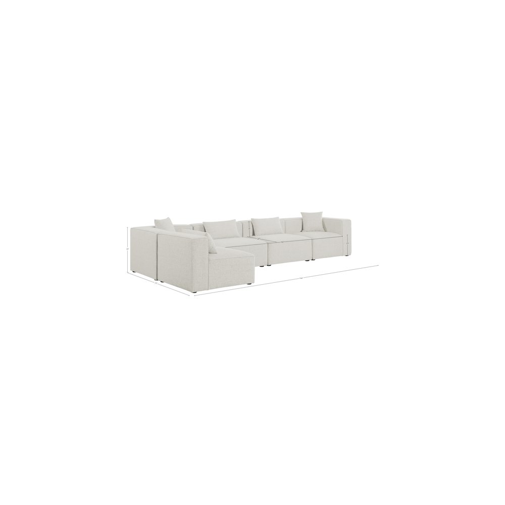Cube Cream Durable Linen Textured Modular Sectional. Picture 13