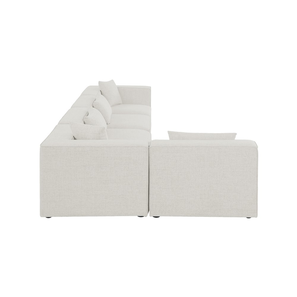 Cube Cream Durable Linen Textured Modular Sectional. Picture 9