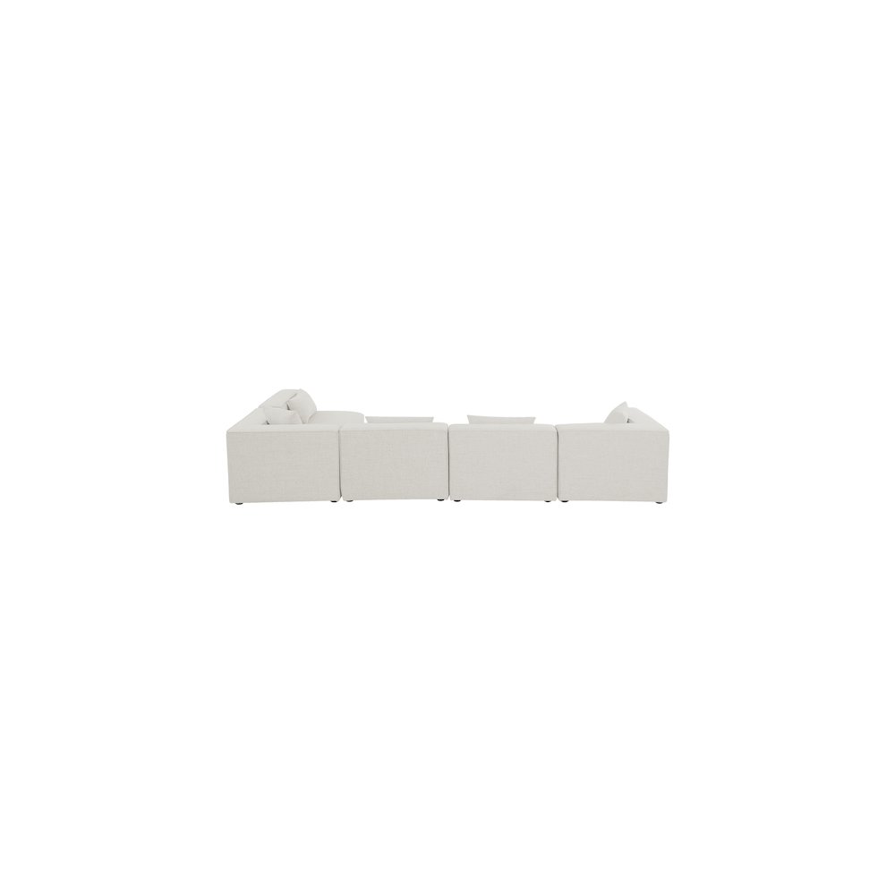 Cube Cream Durable Linen Textured Modular Sectional. Picture 4