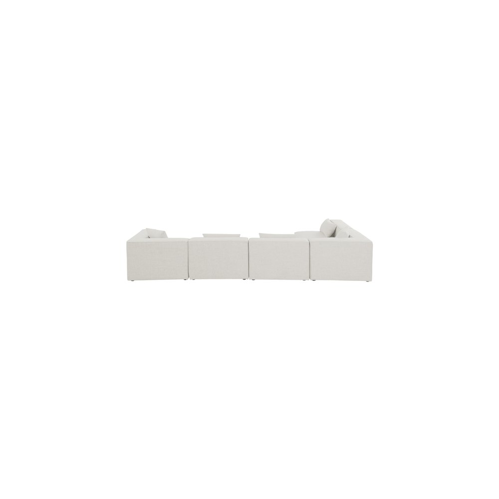 Cube Cream Durable Linen Textured Modular Sectional. Picture 5