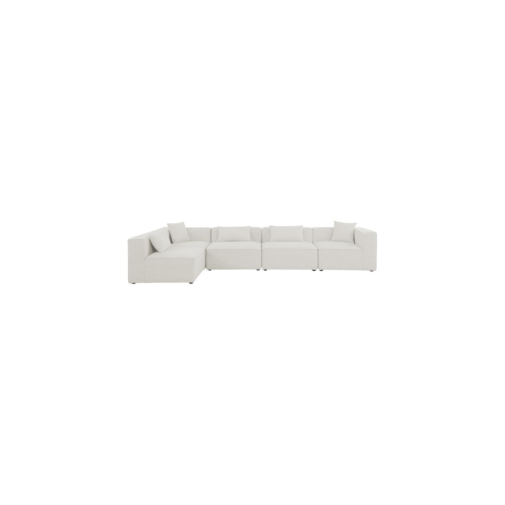 Cube Cream Durable Linen Textured Modular Sectional. Picture 6