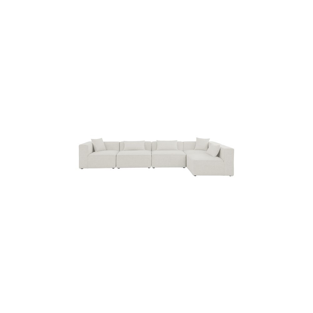 Cube Cream Durable Linen Textured Modular Sectional. Picture 7