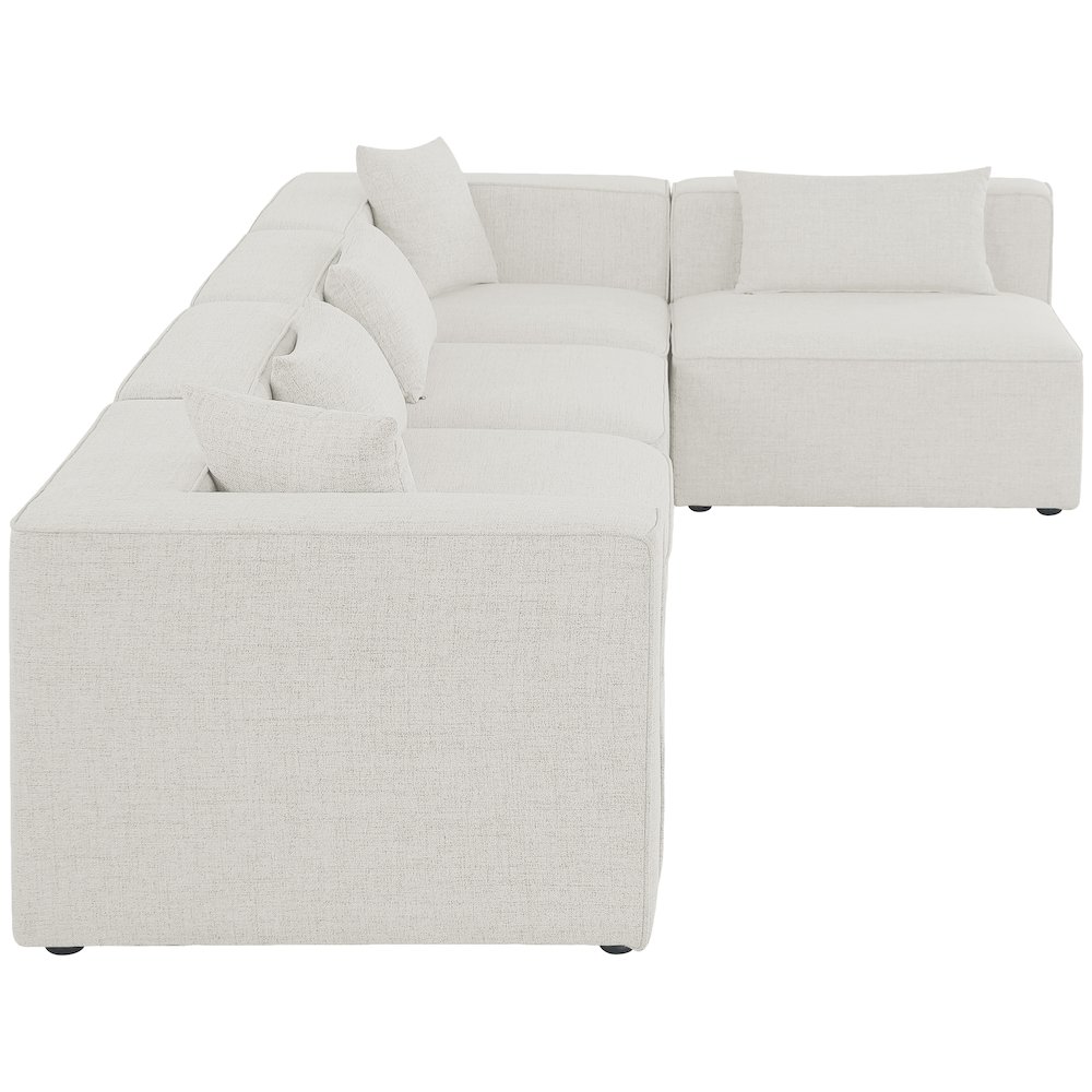 Cube Cream Durable Linen Textured Modular Sectional. Picture 8