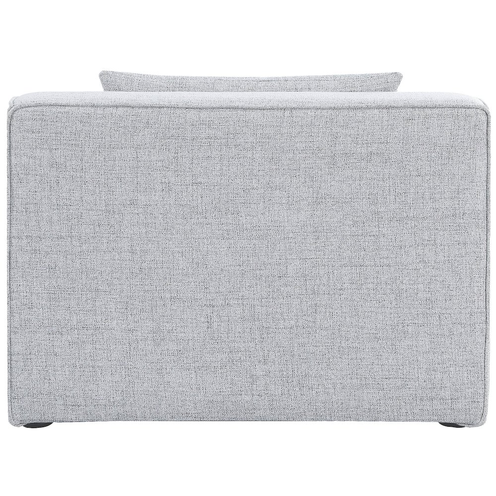 Cube Grey Durable Linen Textured Armless Chair. Picture 2