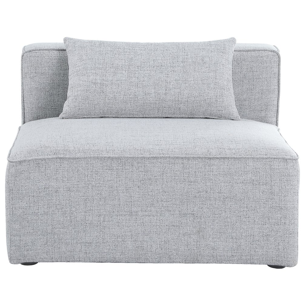 Cube Grey Durable Linen Textured Armless Chair. Picture 3