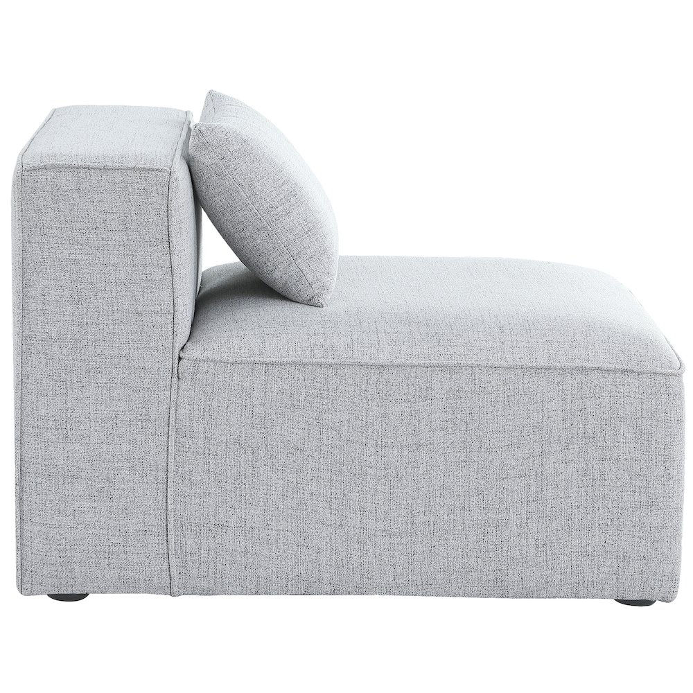 Cube Grey Durable Linen Textured Armless Chair. Picture 4