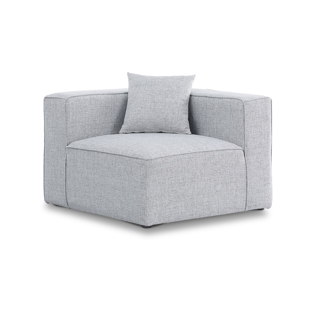 Cube Grey Durable Linen Textured Corner Chair. Picture 1