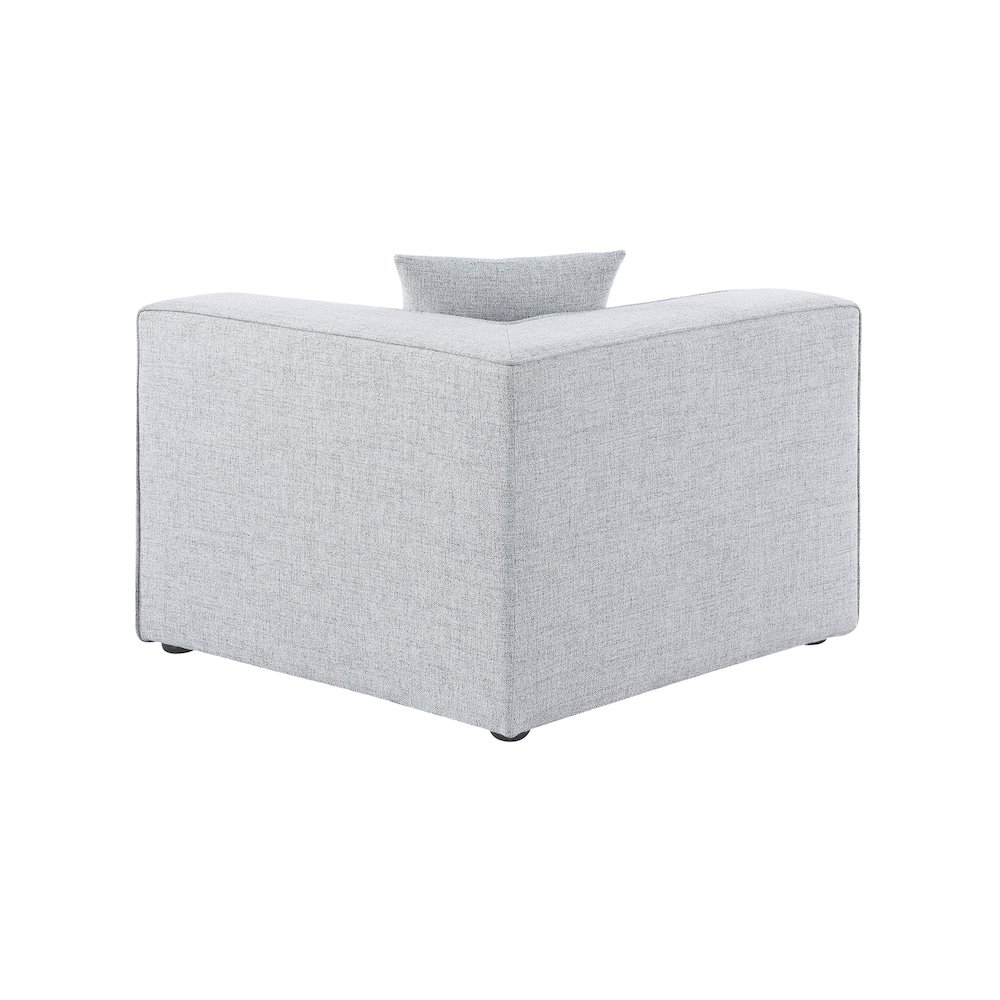 Cube Grey Durable Linen Textured Corner Chair. Picture 2