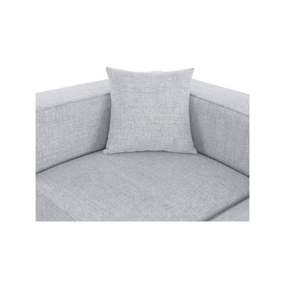 Cube Grey Durable Linen Textured Corner Chair. Picture 4