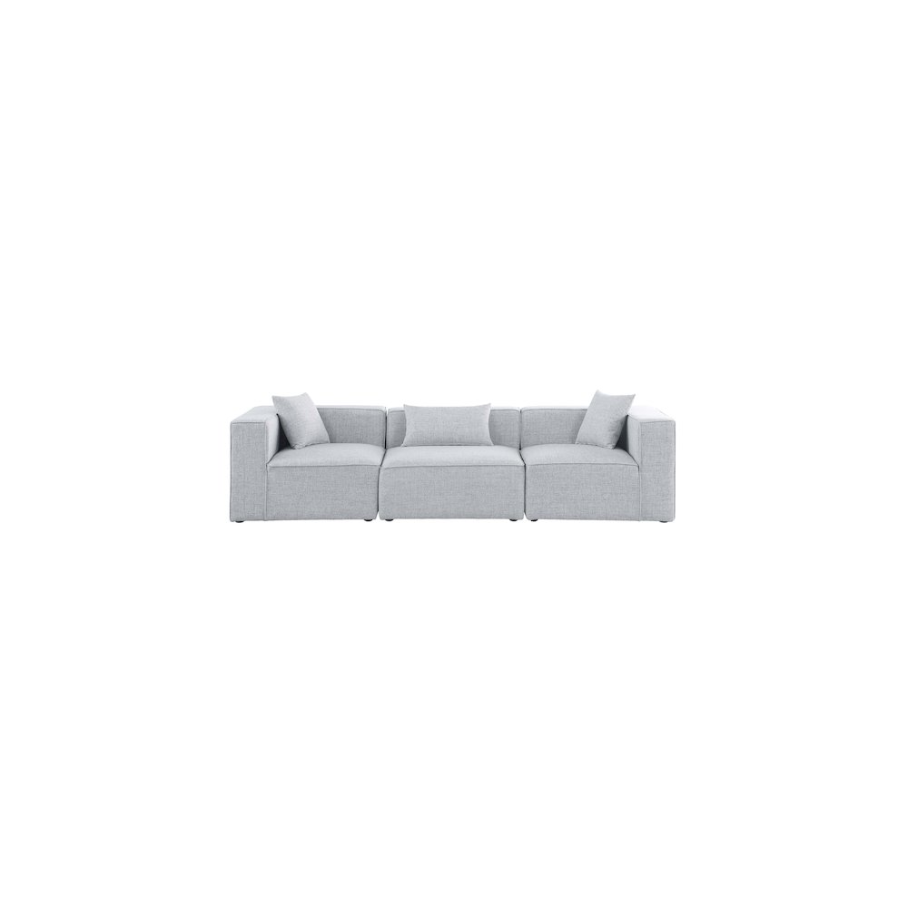 Cube Grey Durable Linen Textured Modular Sofa. Picture 3